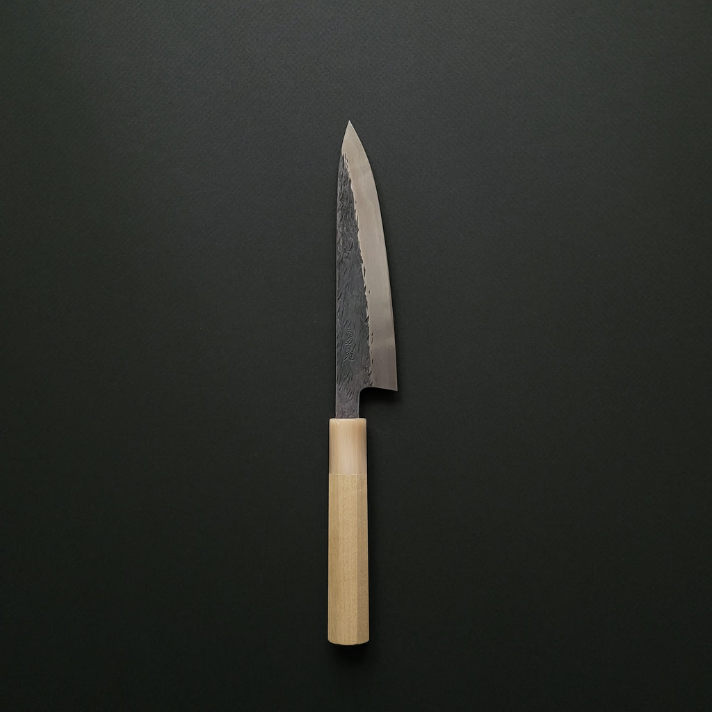 Isamitsu White #1 Stainless Clad Kurouchi Petty 150mm Ho Wood Handle