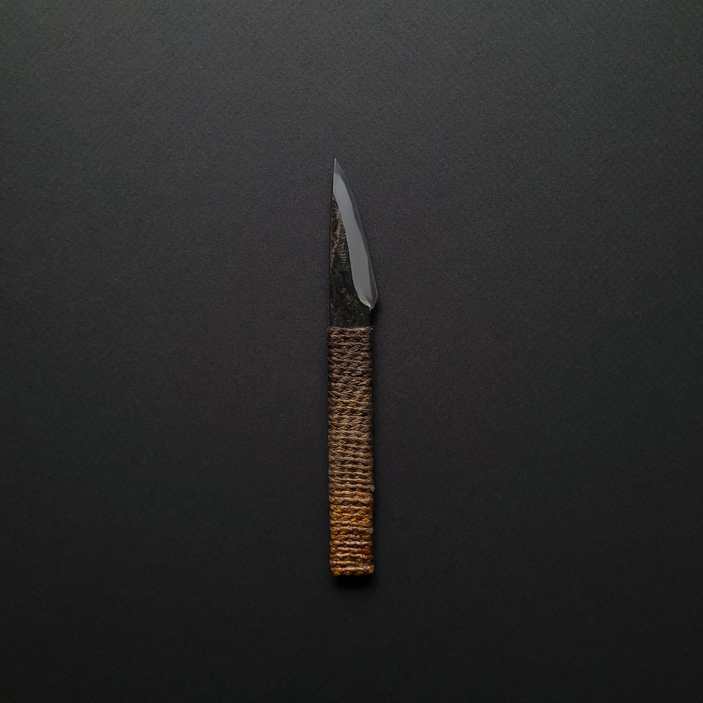 Tosho x Funaki White #2 Kurouchi Skinning Knife 50mm Urushi Hemp Wrap Handle (Ivan Polished)