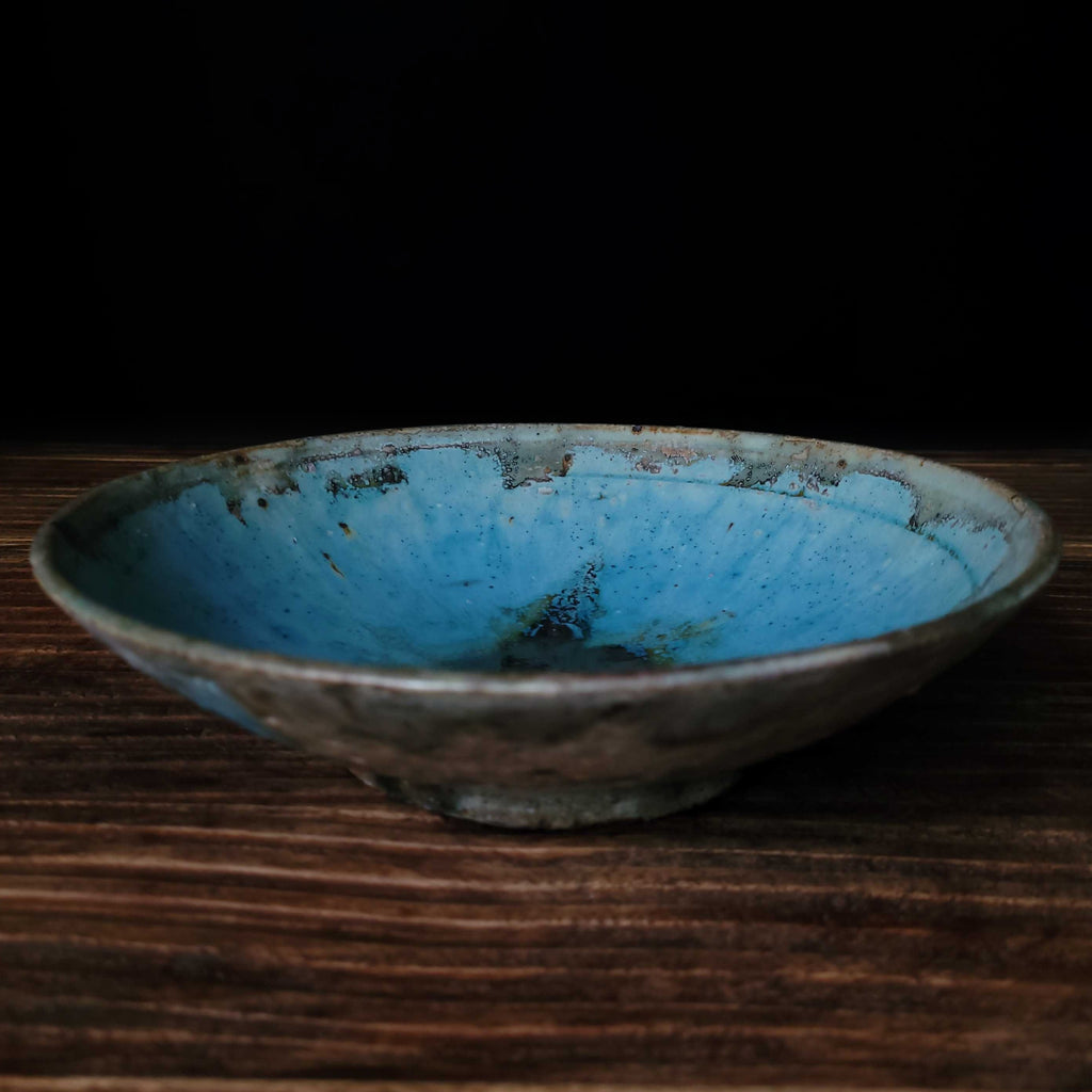 Komon Kotsuji Igayaki Blue Large Deep Plate