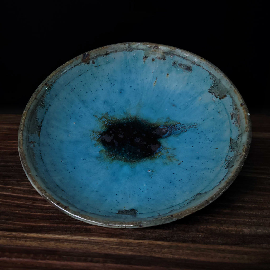 Komon Kotsuji Igayaki Blue Large Deep Plate