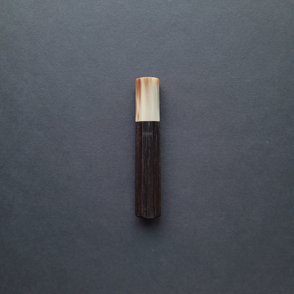 Taihei Makassar Ebony Octagonal with Blonde Buffalo Horn Ferrule Handle (<120mm) | Tosho Knife Arts