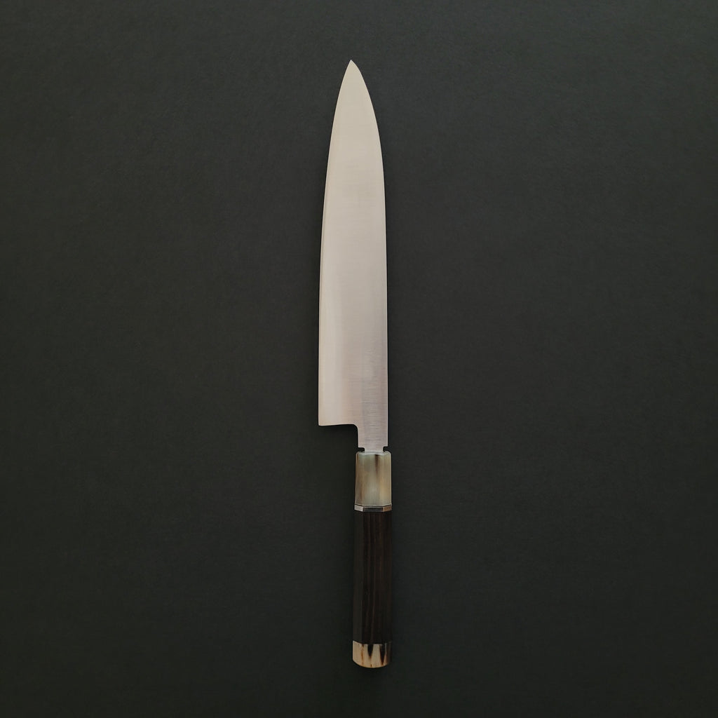 Tosho Knife Arts ZDP-189 Migaki Gyuto 240mm Ebony with Silver Spacer Handle (TK20)