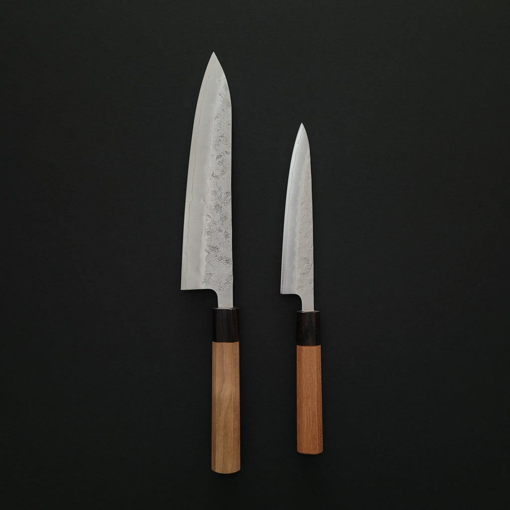 Hitohira Futana S3 Nashiji Kitchen Knife Set Cherry Wood Handle (Gyuto 210mm & Petty 150mm)