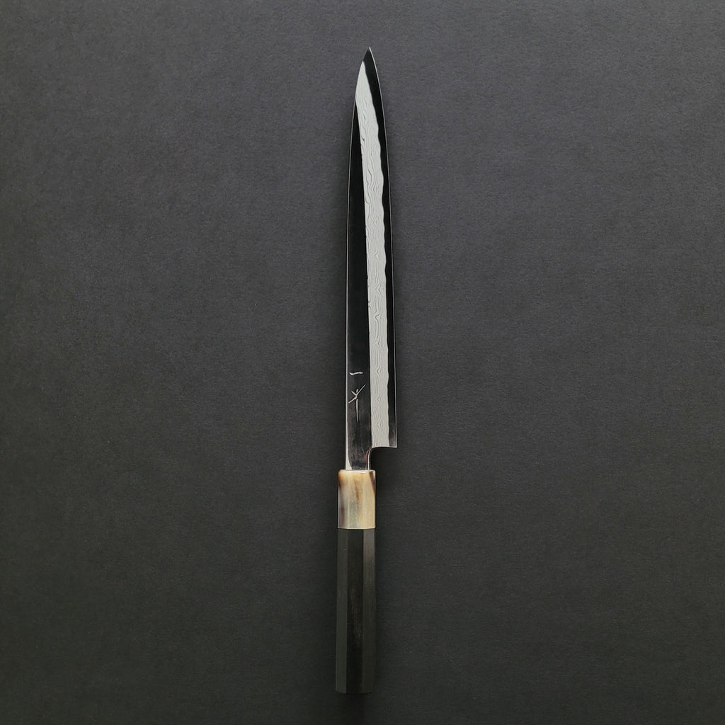 Hitohira Kikuchiyo Mosuke Enmon White #1 Yanagiba 270mm Ebony Handle (Mirror Polished/ Saya)