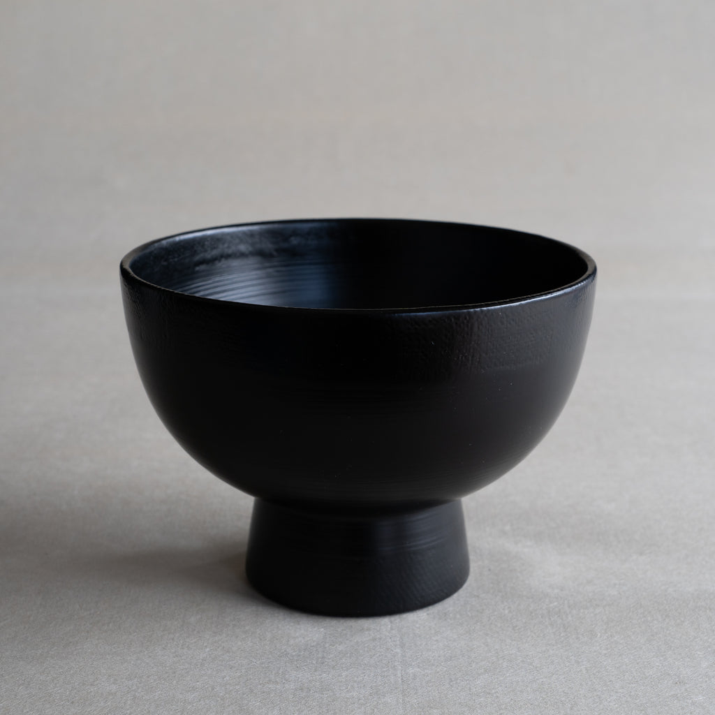 Komon Tomoaki Nakano Urushi Lacquer Black Wondering Samurai Bowl