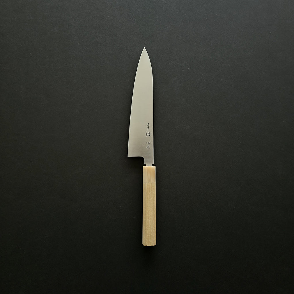 Konosuke HD2 Gyuto 210mm Ho Wood Handle (Increased Heel Height / No Sheath)